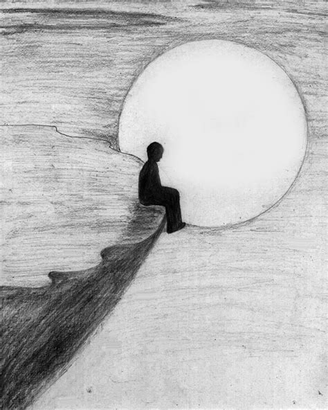 Lonely | Dark art drawings, Art drawings sketches pencil, Cool art drawings