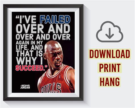 Michael Jordan Quote Poster Instant Download Why I Succeed NBA ...