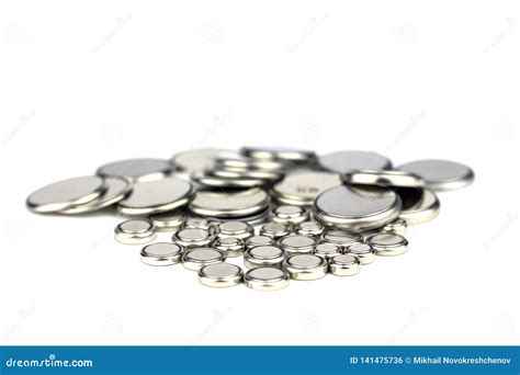 Batteries for Watches. Isolated Stock Photo - Image of metallic, lithium: 141475736