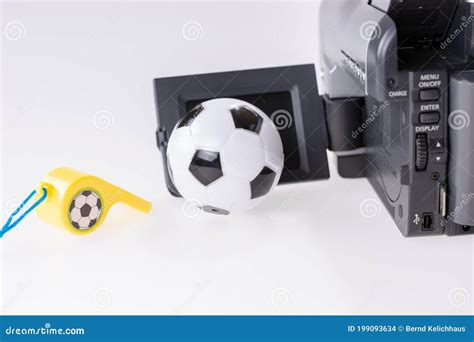 Equipment for the Video Assistant Referee Isolated on White Stock Photo - Image of camera ...