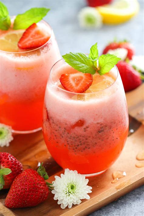 Chia Seed Drink- Strawberry Lemonade with Chia Seeds - The Idea Room