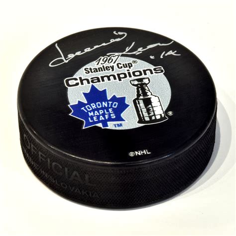 Dave Keon Toronto Maple Leafs Autographed 1967 Stanley Cup Puck - NHL ...