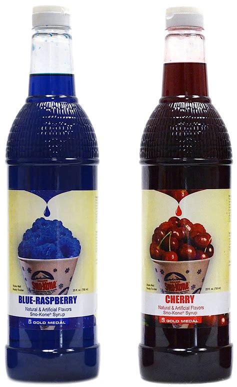 Snow Cone Syrup 2 Pack (Cherry and Blue Raspberry)