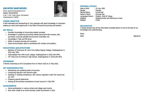 2-Page Resume Template Free Download in Word