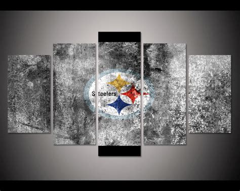 5 Pcs HD Printed Pittsburgh Steelers Football Sport Picture Canvas Wall ...