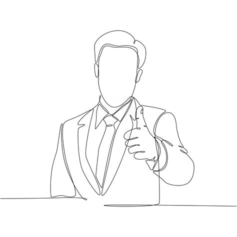 continuous line drawing of boss thumbs up vector illustration 2838803 ...