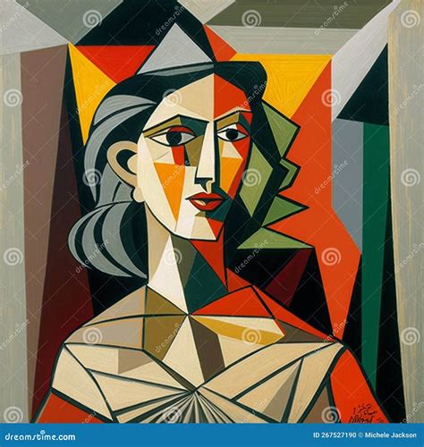 Cubism Avant-Garde Art Piece of a Women, Generative Ai Stock ...