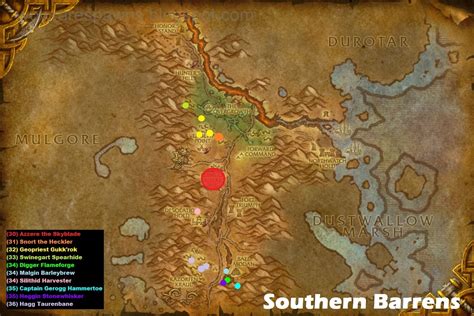 WoW Rare Spawns: Southern Barrens Rare Spawns