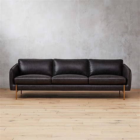 Modern Black Leather Sofa | Baci Living Room