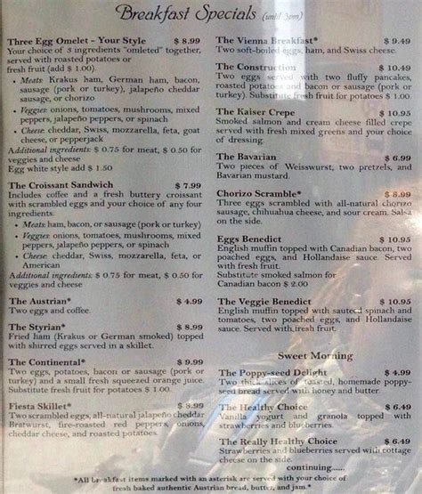 Cafe Vienna Menu, Menu for Cafe Vienna, Lincoln Park, Chicago - Urbanspoon/Zomato