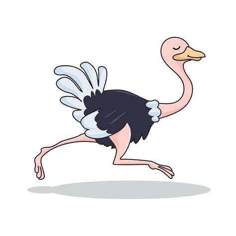 Ostrich Running Cartoon Cute Animals Illustration 3545290 Vector Art at Vecteezy