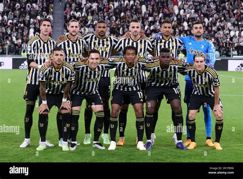 Torino, Italy. 14th May, 2023. Players of Juventus Fc pose for a team photo prior to the Serie A ...