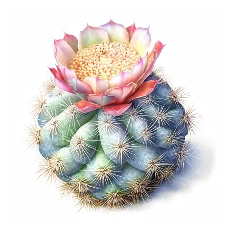 Premium AI Image | Pastel Cactus Isolated on White