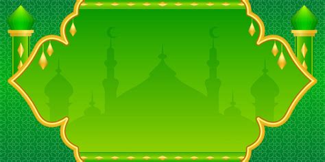 Islamic Green Banner Background Template