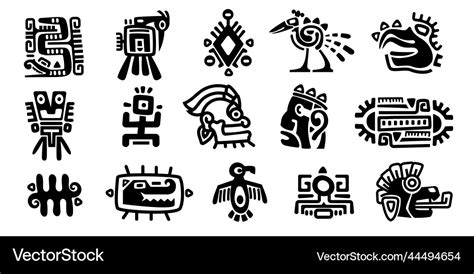 Mayan symbols ancient civilization religious Vector Image