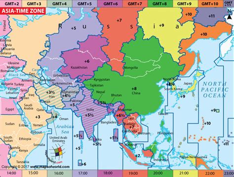 Time Zone Map Asia - Nyssa Arabelle