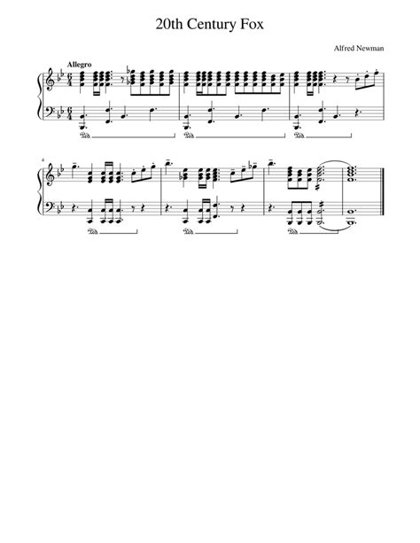 20th Century Fox Intro Sheet music for Piano (Solo) Easy | Musescore.com