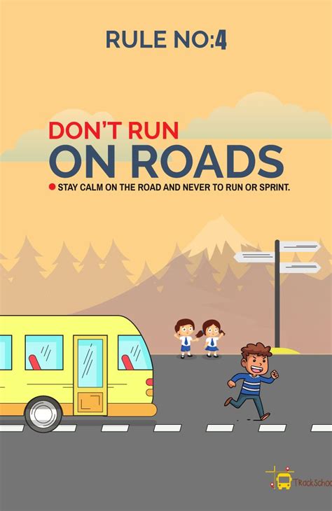 Road Safety Rules Rule No : 4 DON'T RUN ON ROADS | Road safety poster, Road safety tips, Safety ...