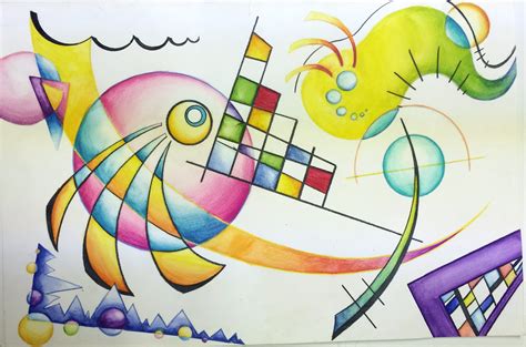 Wassily Kandinsky Non-Objective Color Pencil and Watercolor Pencil ...