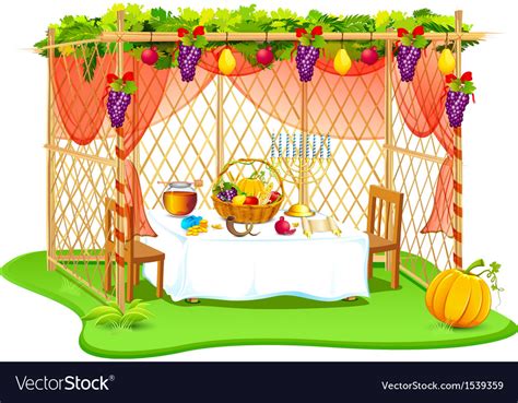 Sukkah for celebrating Sukkot Royalty Free Vector Image