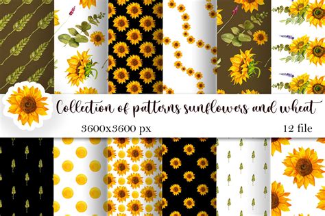 Sunflower Digital Scrapbook Paper, seamless sunflower patter By ...