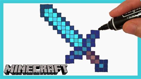 How to Draw Minecraft diamond sword | Learn to Draw - YouTube