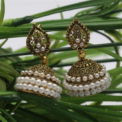 Elegant Pearls Golden Earrings - (JLW-01) Online Shopping & Price in Pakistan