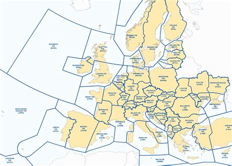 Map : Europe Airspace - Infographic.tv - Number one infographics & data Data visualization source