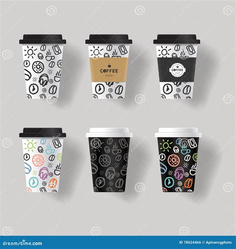 Coffee Cup Design Template Mock Up Stock Vector - Illustration of ...