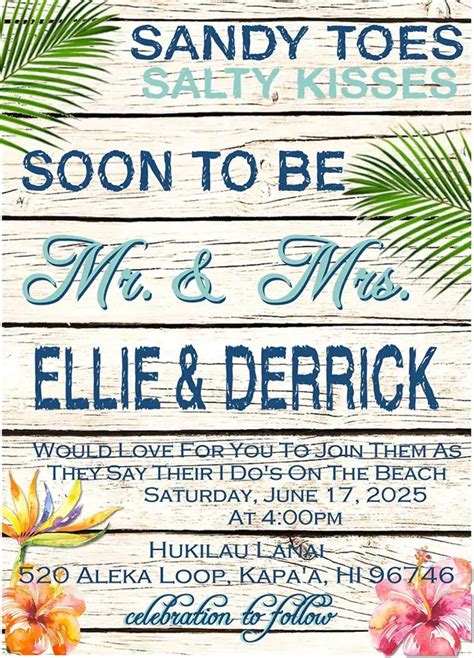 Wording For Beach Wedding Invitation - Wedding Ideas