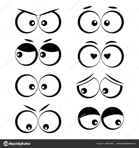 Cartoon eye emotions | Collection Cartoon Eyes Different Emotions Vector Illustration — Stock ...