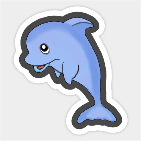 Cute Dolphin - Dolphin - Sticker | TeePublic