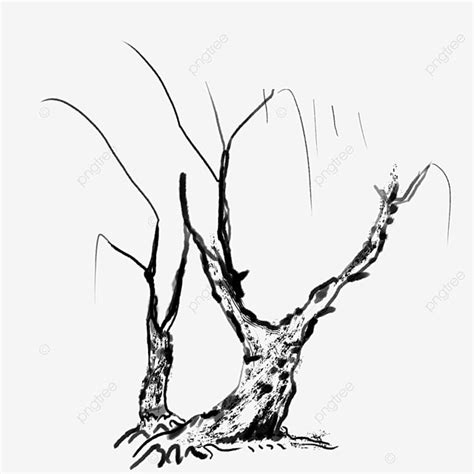 Cartoon Withered Tree Download, Withered Tree, Ink Tree, Chinese Style Ink PNG Transparent ...