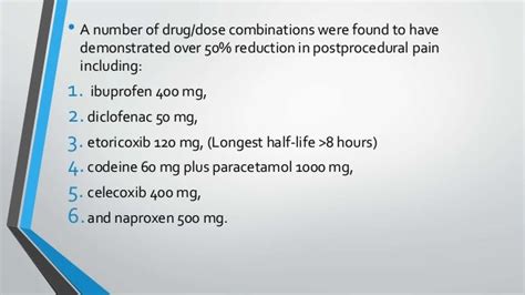 Pain control in oral surgery