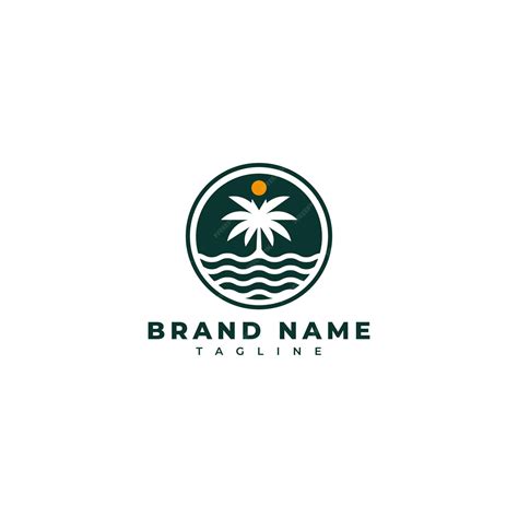 Premium Vector | Resort logo vector design template palm beach logo