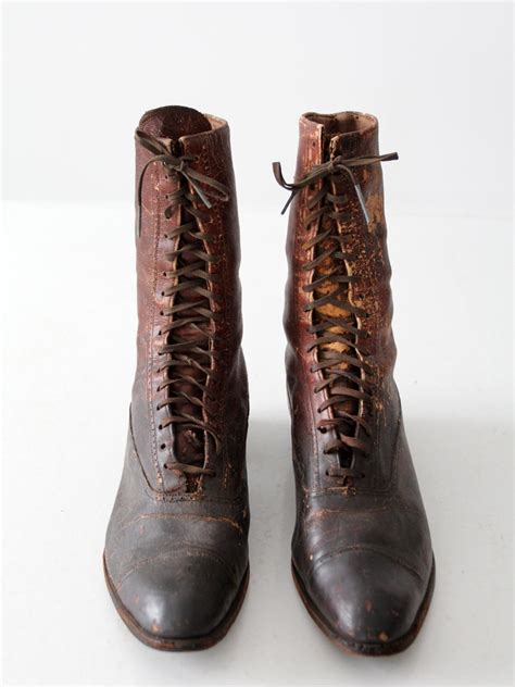 Victorian Shoes, Antique Women's Lace up Boots - Etsy