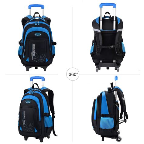 Boys Rolling Backpack, Fanspack Roller Backpack for Kids School Bag ...