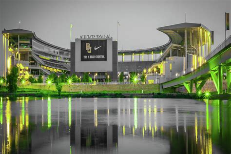 Baylor Football Stadium Night Print Photograph by Aaron Geraud