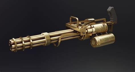 3D model Minigun Golden VR / AR / low-poly | CGTrader