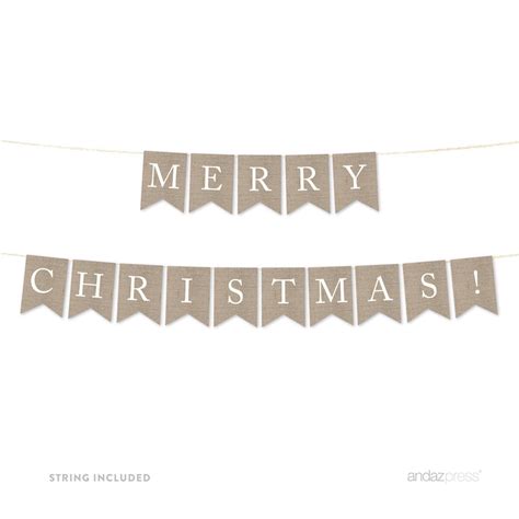 Merry Christmas! Burlap Pennant Party Banner - Walmart.com