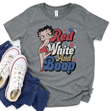 Betty Boop T-shirt Red White & Boop Tee Officially Licensed | Etsy