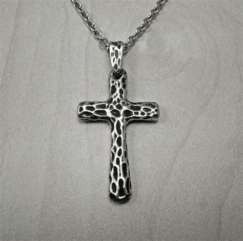 Silver Cross Men Silver Cross Necklace Men Men Cross - Etsy