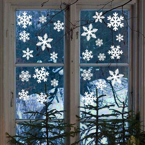 Reactionnx Christmas Decorations Snowflake Window Clings Snowflakes ...