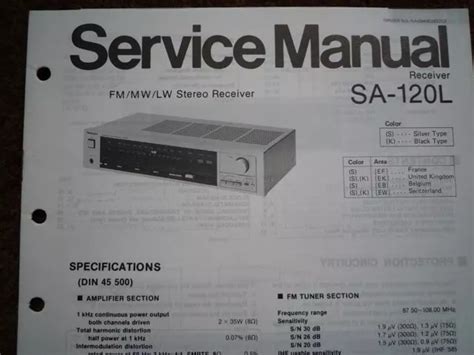 TECHNICS SA-120L STEREO amplifier receiver Service manual wiring parts ...