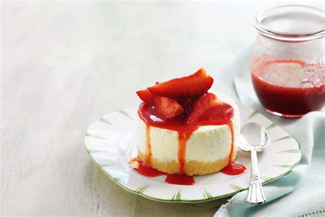 Creme fraiche cheesecakes with strawberry caramel - Recipes - delicious ...