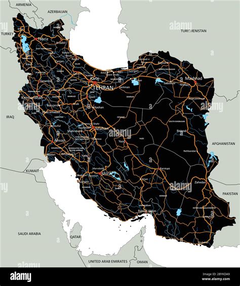 High detailed Iran road map with labeling Stock Vector Image & Art - Alamy