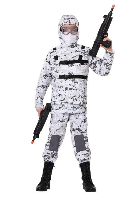 Winter Camo Soldier Costume for Boys | Army Costumes