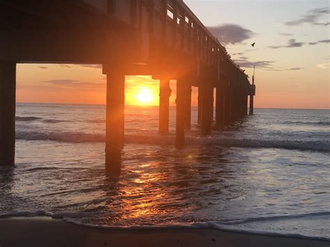 Sunrise at St Augustine Beach Pier 8/19/2020. Photo by me (on my honeymoon) : r/florida