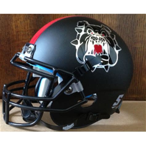 Fresno State Bulldogs Matte Black Schutt Authentic Mini Football Helmet.