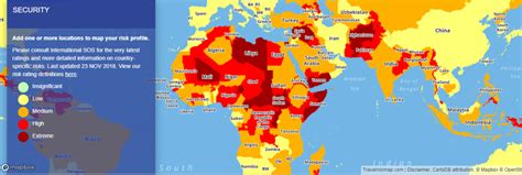 Travel Risk Map 2019 shows the level of safety in countries